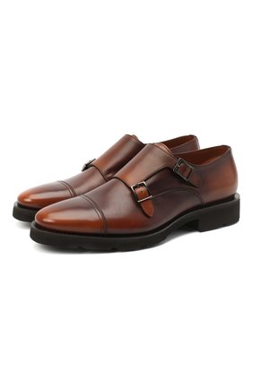 Мужские кожаные монки SANTONI коричневого цвета по цене 69950 руб., арт. MCBN17125PW5HSYCM48 | Фото 1 Мужские кожаные монки SANTONI коричневого цвета, арт. MCBN17125PW5HSYCM48 | Фото 1