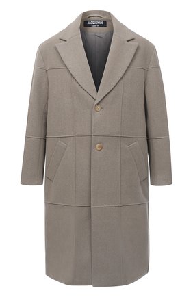 Мужской шерстяное пальто JACQUEMUS светло-серого цвета по цене 89950 руб., арт. 206C001/123850 | Фото 1 Мужской шерстяное пальто JACQUEMUS светло-серого цвета, арт. 206C001/123850 | Фото 1