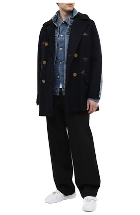 Мужской шерстяное пальто SACAI темно-синего цвета по цене 211000 руб., арт. 20-02378M | Фото 2 Мужской шерстяное пальто SACAI темно-синего цвета, арт. 20-02378M | Фото 2