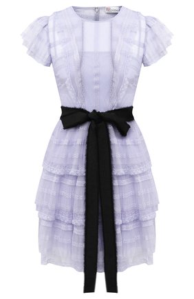 Женское платье REDVALENTINO сиреневого цвета по цене 75650 руб., арт. UR0VA16C/5KQ | Фото 1 Женское платье REDVALENTINO сиреневого цвета, арт. UR0VA16C/5KQ | Фото 1 (Материал внешний: Синтетический материал; Длина Ж (юбки, платья, шорты): Мини; Рукава: Короткие; Женское Кросс-КТ: Платье-одежда; Стили: Романтичный; Случай: Повседневный)