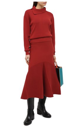 Женская юбка KENZO красного цвета по цене 87400 руб., арт. FA62WJU303RG | Фото 2 Женская юбка KENZO красного цвета, арт. FA62WJU303RG | Фото 2