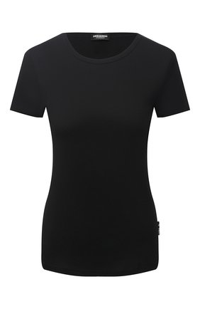 Женская хлопковая футболка DSQUARED2 черного цвета по цене 14400 руб., арт. D8M203310 | Фото 1 Женская хлопковая футболка DSQUARED2 черного цвета, арт. D8M203310 | Фото 1