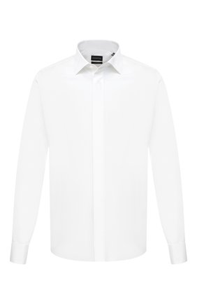 Мужская сорочка из хлопка и шелка ERMENEGILDO ZEGNA белого цвета по цене 49650 руб., арт. 801950/9MCZRM | Фото 1 Мужская сорочка из хлопка и шелка ERMENEGILDO ZEGNA белого цвета, арт. 801950/9MCZRM | Фото 1 (Рукава: Длинные; Длина (для топов): Стандартные; Материал внешний: Хлопок; Рубашки М: Regular Fit, Под запонки; Стили: Классический; Воротник: Кент; Случай: Формальный; Мужское Кросс-КТ: Сорочка-одежда; Манжеты: Под запонки; Принт: Однотонные)