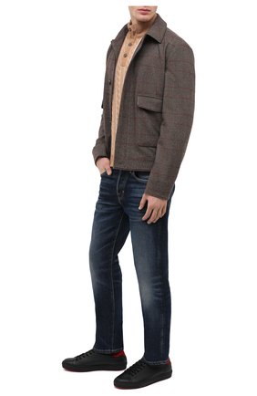 Мужские кожаные кеды ANDREA VENTURA FIRENZE черного цвета по цене 34250 руб., арт. PF-GIANNUTRI-M0D/SHEARLING/CERV0+CACHEMIRE/PF-BR | Фото 2 Мужские кожаные кеды ANDREA VENTURA FIRENZE черного цвета, арт. PF-GIANNUTRI-M0D/SHEARLING/CERV0+CACHEMIRE/PF-BR | Фото 2