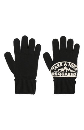 Мужские шерстяные перчатки DSQUARED2 черного цвета по цене 12700 руб., арт. KNM0014 01W03533 | Фото 2 Мужские шерстяные перчатки DSQUARED2 черного цвета, арт. KNM0014 01W03533 | Фото 2