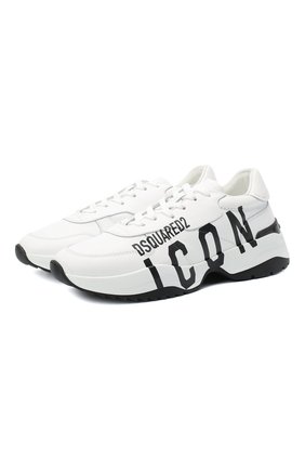 Мужские кожаные кроссовки DSQUARED2 белого цвета по цене 55200 руб., арт. SNM0133 01503204 | Фото 1 Мужские кожаные кроссовки DSQUARED2 белого цвета, арт. SNM0133 01503204 | Фото 1