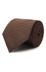 Мужской шелковый галстук CANALI коричневого цвета, арт. 18/HJ02847 | Фото 1 (Принт: С принтом; Материал: Текстиль, Шелк)
