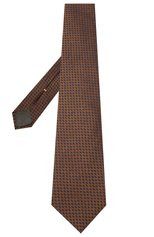 Мужской шелковый галстук CANALI коричневого цвета, арт. 18/HJ02847 | Фото 2 (Принт: С принтом; Материал: Текстиль, Шелк)