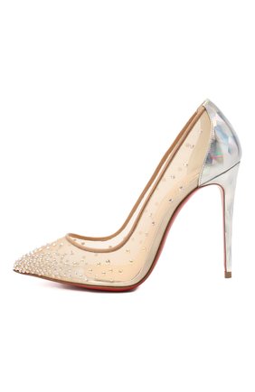 Женская туфли follies 100 CHRISTIAN LOUBOUTIN серебряного цвета по цене 82350 руб., арт. follies strass 100 rete/prisme | Фото 2 Женская туфли follies 100 CHRISTIAN LOUBOUTIN серебряного цвета, арт. follies strass 100 rete/prisme | Фото 2