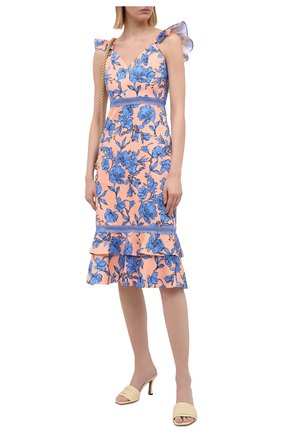 Женское хлопковое платье ALICE + OLIVIA оранжевого цвета по цене 43600 руб., арт. CC004P14535 | Фото 2 Женское хлопковое платье ALICE + OLIVIA оранжевого цвета, арт. CC004P14535 | Фото 2