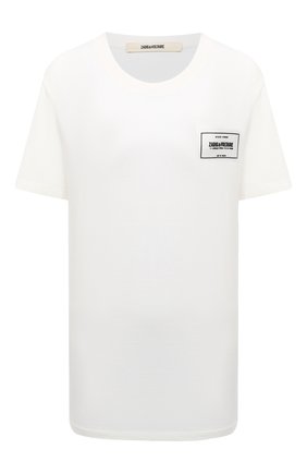 Женская хлопковая футболка ZADIG&VOLTAIRE белого цвета по цене 8655 руб., арт. WJTS1804H | Фото 1 Женская хлопковая футболка ZADIG&VOLTAIRE белого цвета, арт. WJTS1804H | Фото 1