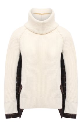 Женский шерстяной свитер SACAI белого цвета по цене 92800 руб., арт. 20-05204 | Фото 1 Женский шерстяной свитер SACAI белого цвета, арт. 20-05204 | Фото 1