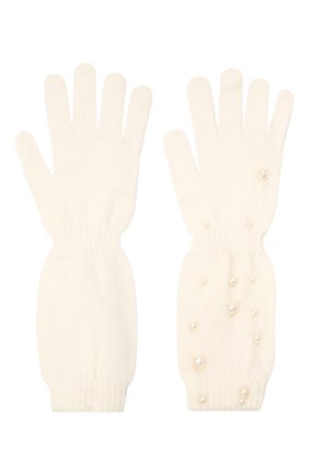 Детские шерстяные перчатки MONNALISA белого цвета, арт. 796016 | Фото 2 (Материал: Шерсть, Текстиль, Синтетический материал; Региональные ограничения белый список (Axapta Mercury): RU)