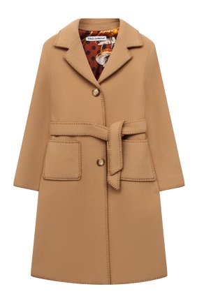 Детское шерстяное пальто DOLCE & GABBANA бежевого цвета по цене 82400 руб., арт. L53C99/FU21J/2-6 | Фото 1 Детское шерстяное пальто DOLCE & GABBANA бежевого цвета, арт. L53C99/FU21J/2-6 | Фото 1