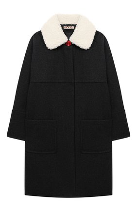 Детское шерстяное пальто MARNI темно-серого цвета по цене 25950 руб., арт. M002R0-M00IR | Фото 1 Детское шерстяное пальто MARNI темно-серого цвета, арт. M002R0-M00IR | Фото 1