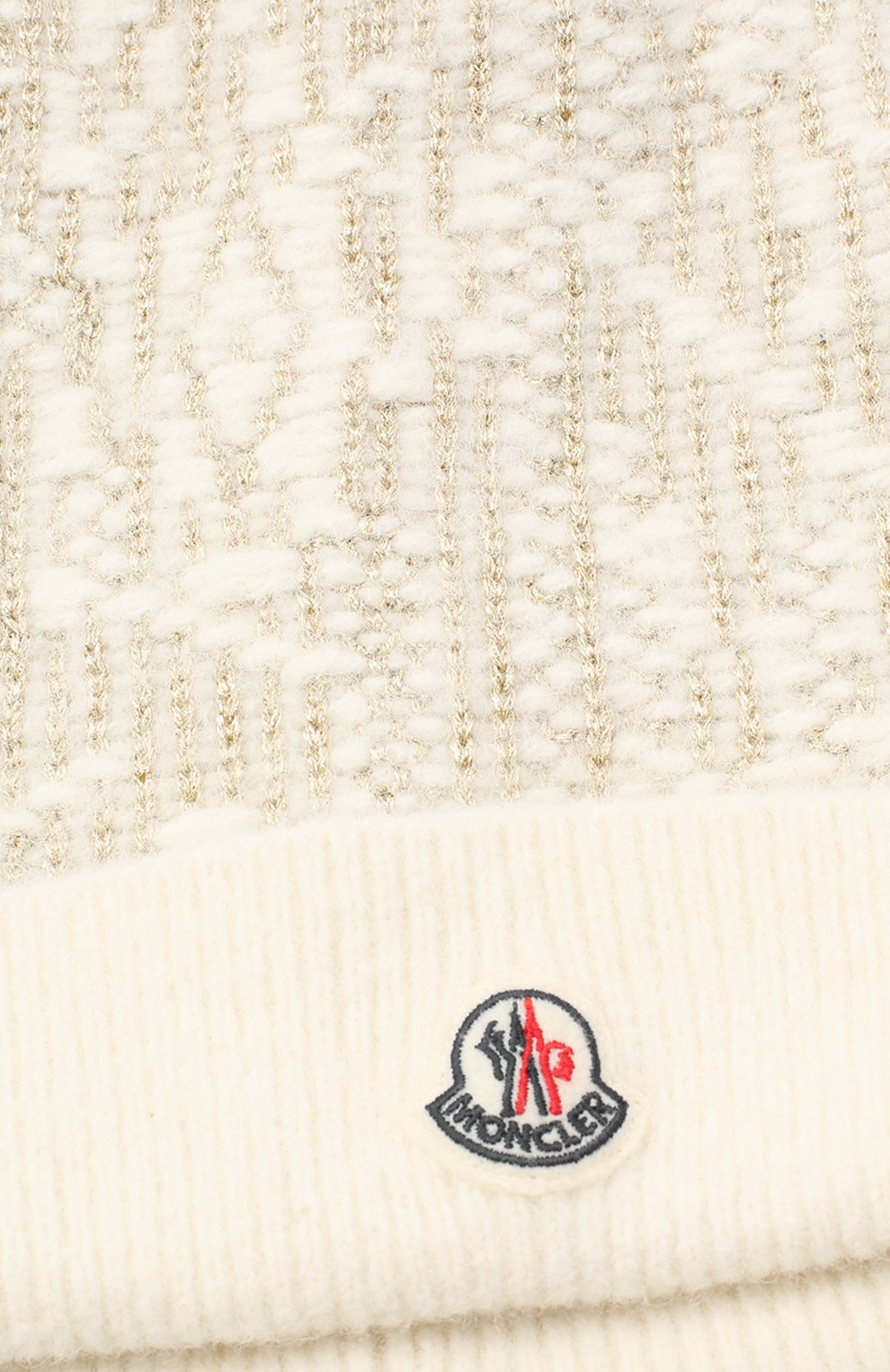 Детского шапка с меховой отделкой MONCLER белого цвета по цене 17400 руб., арт. F2-954-9Z720-11-A9473 | Фото 3 Детского шапка с меховой отделкой MONCLER белого цвета, арт. F2-954-9Z720-11-A9473 | Фото 3 (Материал: Текстиль, Вискоза)