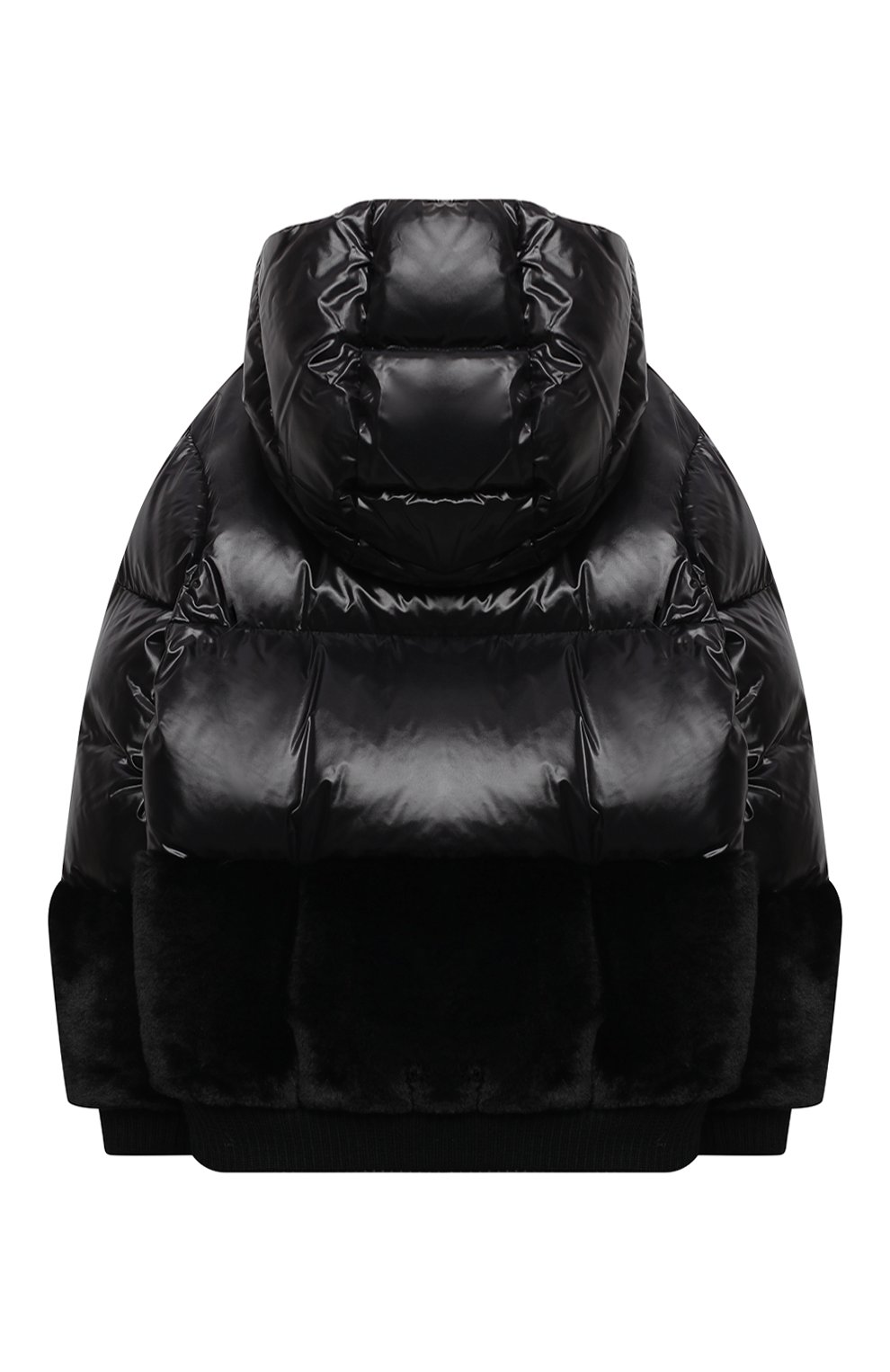 Детская пуховая куртка MONCLER черного цвета, арт. F2-954-1A561-10-54A8U/8-10A | Фото 2 (Кросс-КТ: Сезон: зима; Девочки Кросс-КТ: Пуховик-верхняя одежда; Рукава: Длинные; Материал внешний: Синтетический материал; Региональные ограничения белый список (Axapta Mercury): RU; Материал подклада: Синтетический материал; Материал утеплителя: Пух и перо; Ростовка одежда: 10 - 11 лет | 140 - 146см, 8 лет | 128 см)