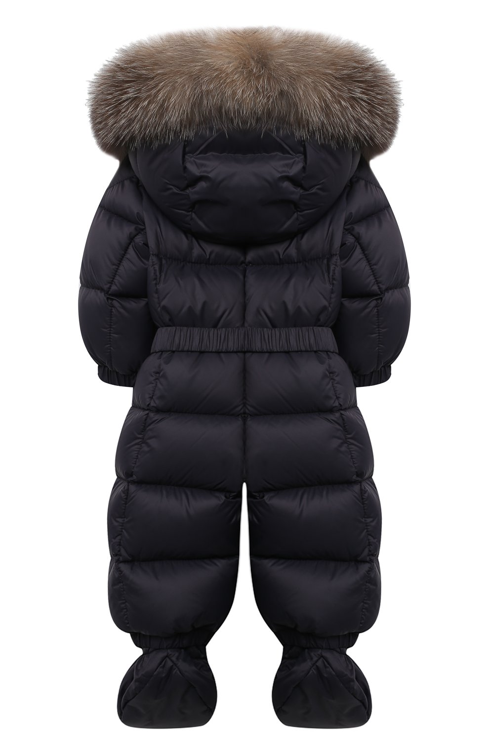 Детского пуховый комбинезон с пинетками MONCLER темно-синего цвета по цене 48400 руб., арт. F2-951-1G506-02-53079/3M-18M | Фото 2 Детского пуховый комбинезон с пинетками MONCLER темно-синего цвета, арт. F2-951-1G506-02-53079/3M-18M | Фото 2