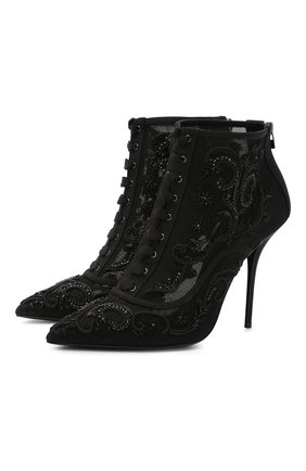 Женские текстильные ботильоны DOLCE & GABBANA черного цвета по цене 133500 руб., арт. CT0722/A0077 | Фото 1 Женские текстильные ботильоны DOLCE & GABBANA черного цвета, арт. CT0722/A0077 | Фото 1
