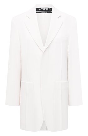 Женский жакет из шерсти и вискозы JACQUEMUS белого цвета по цене 69950 руб., арт. 203JA04/120110 | Фото 1 Женский жакет из шерсти и вискозы JACQUEMUS белого цвета, арт. 203JA04/120110 | Фото 1
