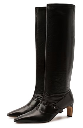 Женские кожаные сапоги JIL SANDER темно-коричневого цвета по цене 79300 руб., арт. JS35113A-12015 | Фото 1 Женские кожаные сапоги JIL SANDER темно-коричневого цвета, арт. JS35113A-12015 | Фото 1