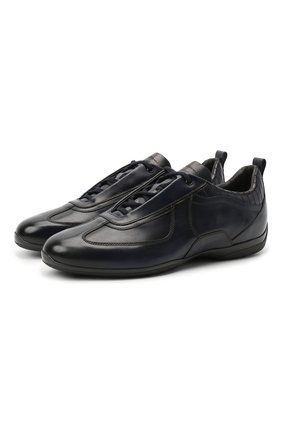 Мужские кожаные кроссовки SANTONI темно-синего цвета по цене 45950 руб., арт. MSAM21410NARRTQIU40 | Фото 1 Мужские кожаные кроссовки SANTONI темно-синего цвета, арт. MSAM21410NARRTQIU40 | Фото 1