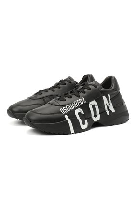 Мужские кожаные кроссовки DSQUARED2 черно-белого цвета по цене 55200 руб., арт. SNM0133 01503204 | Фото 1 Мужские кожаные кроссовки DSQUARED2 черно-белого цвета, арт. SNM0133 01503204 | Фото 1