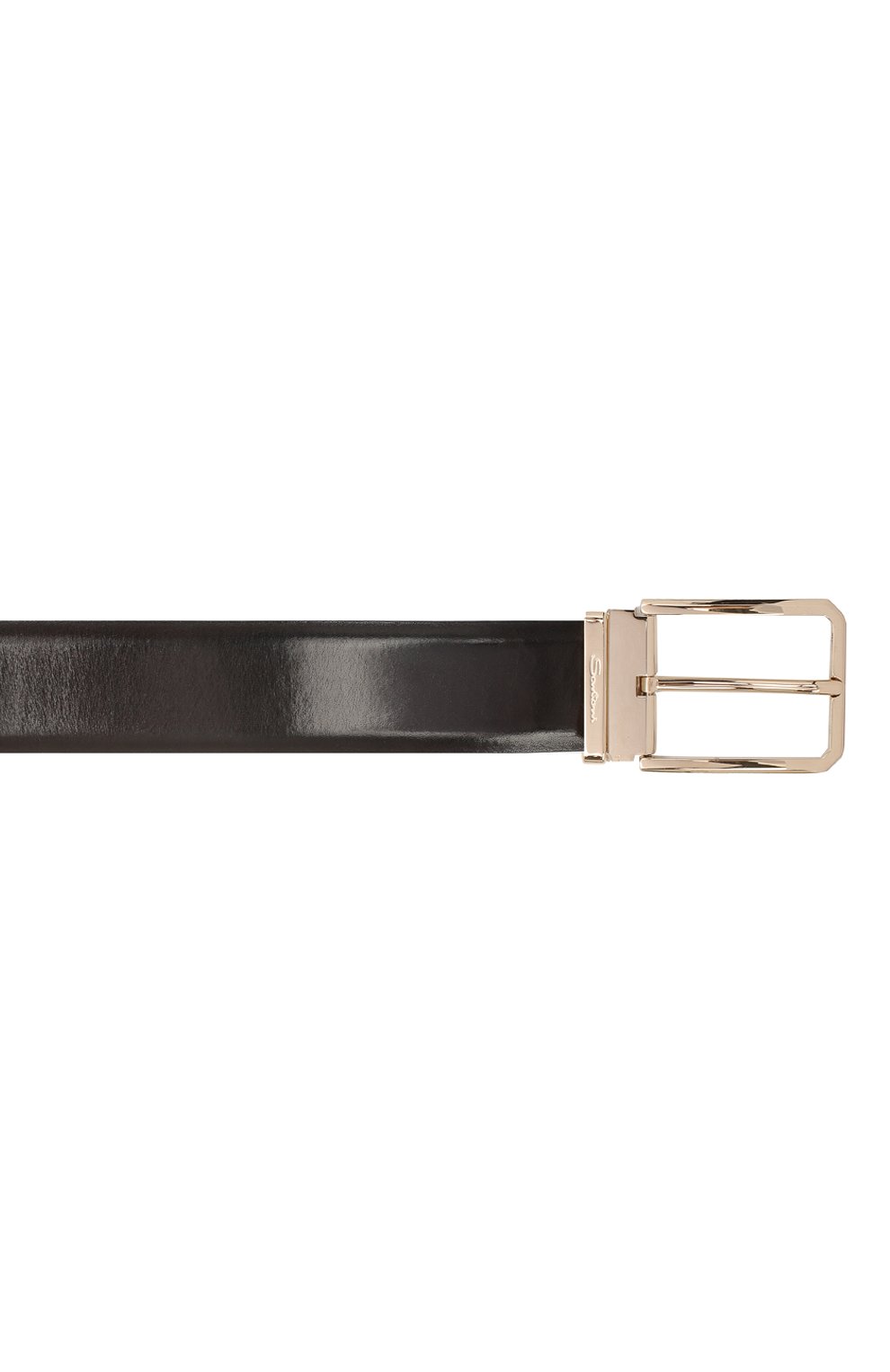 Мужской кожаный ремень SANTONI темно-коричневого цвета, арт. CM35NS003B90HVVDT50 | Фото 3 (Материал: Натуральная кожа; Случай: Формальный)