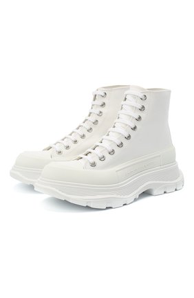Женские текстильные ботинки ALEXANDER MCQUEEN белого цвета по цене 49950 руб., арт. 611706/W4L32 | Фото 1 Женские текстильные ботинки ALEXANDER MCQUEEN белого цвета, арт. 611706/W4L32 | Фото 1