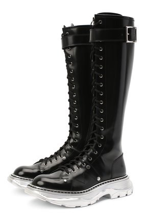 Женские кожаные сапоги ALEXANDER MCQUEEN черного цвета по цене 106000 руб., арт. 633907/WHQSI | Фото 1 Женские кожаные сапоги ALEXANDER MCQUEEN черного цвета, арт. 633907/WHQSI | Фото 1