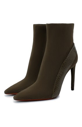 Женские кожаные ботильоны SANTONI хаки цвета по цене 117000 руб., арт. WTAQ59092HA2NRC0V62 | Фото 1 Женские кожаные ботильоны SANTONI хаки цвета, арт. WTAQ59092HA2NRC0V62 | Фото 1