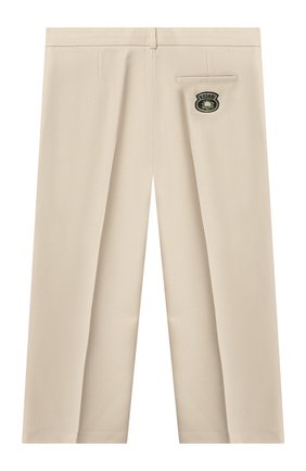 Детские шерстяные брюки GUCCI белого цвета по цене 53350 руб., арт. 626141/XWAJ4 | Фото 2 Детские шерстяные брюки GUCCI белого цвета, арт. 626141/XWAJ4 | Фото 2 (Материал подклада: Купро; Материал внешний: Шерсть; Мальчики Кросс-КТ: Брюки-одежда; Ростовка одежда: 10 - 11 лет | 140 - 146см, 12 лет | 152 см, 4 года | 104 см, 6 лет | 116 см, 8 лет | 128 см)