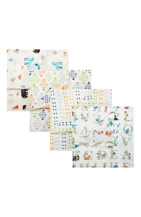 Детского комплект из 4-х пеленок ADEN+ANAIS белого цвета по цене 5680 руб., арт. 2057G | Фото 1 Детского комплект из 4-х пеленок ADEN+ANAIS белого цвета, арт. 2057G | Фото 1 (Материал: Текстиль, Хлопок)