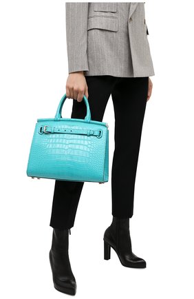Женская сумка rl50 large из кожи аллигатора RALPH LAUREN бирюзового цвета по цене 1840000 руб., арт. 435769042/AMIS | Фото 2 Женская сумка rl50 large из кожи аллигатора RALPH LAUREN бирюзового цвета, арт. 435769042/AMIS | Фото 2