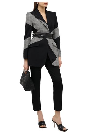 Женский жакет из шерсти и шелка ALEXANDER MCQUEEN черного цвета по цене 299500 руб., арт. 640023/QJAAA | Фото 2 Женский жакет из шерсти и шелка ALEXANDER MCQUEEN черного цвета, арт. 640023/QJAAA | Фото 2