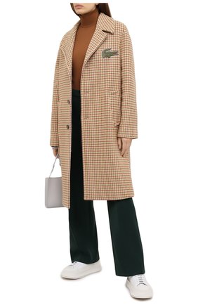 Женское шерстяное пальто LACOSTE кремвого цвета по цене 113810 руб., арт. BH3048 | Фото 2 Женское шерстяное пальто LACOSTE кремвого цвета, арт. BH3048 | Фото 2