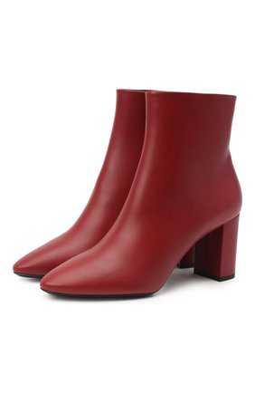 Женские кожаные ботильоны lou SAINT LAURENT красного цвета по цене 73350 руб., арт. 640667/1Y800 | Фото 1 Женские кожаные ботильоны lou SAINT LAURENT красного цвета, арт. 640667/1Y800 | Фото 1
