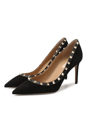 Женская замшевые туфли valentino garavani rockstud VALENTINO черного цвета по цене 54350 руб., арт. UW0S0A04/WVW | Фото 1 Женская замшевые туфли valentino garavani rockstud VALENTINO черного цвета, арт. UW0S0A04/WVW | Фото 1