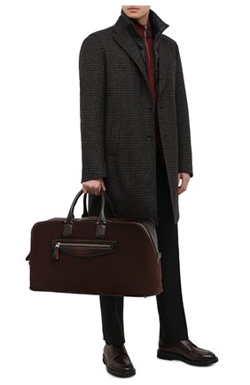 Мужская кожаная дорожная сумка SANTONI темно-коричневого цвета по цене 191500 руб., арт. UIBBA2005LI-H2RUT50 | Фото 2 Мужская кожаная дорожная сумка SANTONI темно-коричневого цвета, арт. UIBBA2005LI-H2RUT50 | Фото 2
