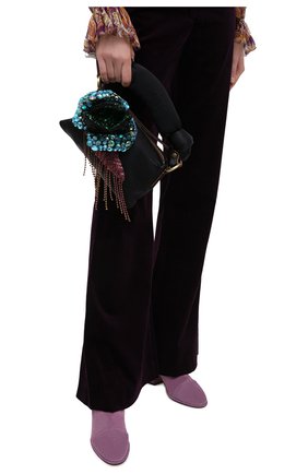 Женская сумка DRIES VAN NOTEN черного цвета, арт. 202-11517-803 | Фото 2 (Сумки-технические: Сумки через плечо, Сумки top-handle; Материал: Текстиль; Размер: small)