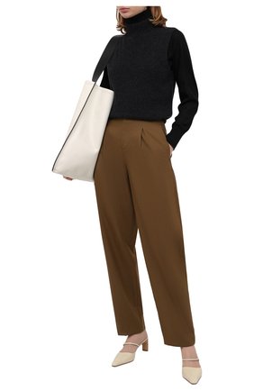 Женские шерстяные брюки ERIKA CAVALLINI хаки цвета, арт. W0/E/E0WP02 | Фото 2 (Материал внешний: Шерсть; Длина (брюки, джинсы): Стандартные; Женское Кросс-КТ: Брюки-одежда; Силуэт Ж (брюки и джинсы): Прямые; Стили: Кэжуэл)