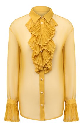 Женская шелковая блузка MAISON MARGIELA желтого цвета по цене 85200 руб., арт. S29DL0190/S38057 | Фото 1 Женская шелковая блузка MAISON MARGIELA желтого цвета, арт. S29DL0190/S38057 | Фото 1