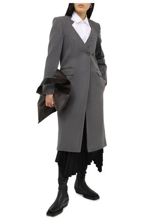 Женское шерстяное пальто PETER DO серого цвета по цене 271000 руб., арт. PD-FW20-618/W0008 | Фото 2 Женское шерстяное пальто PETER DO серого цвета, арт. PD-FW20-618/W0008 | Фото 2