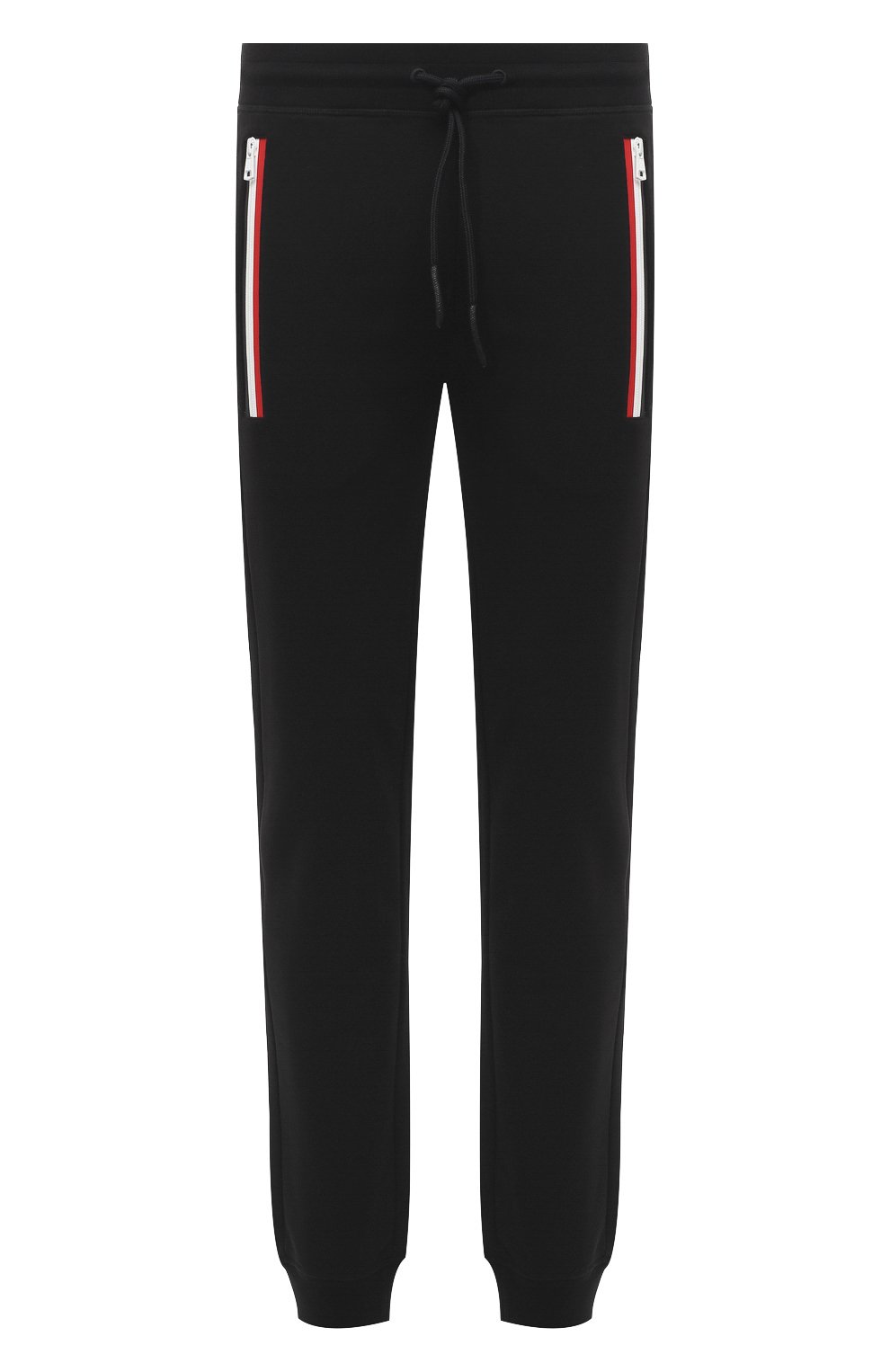 Мужские хлопковые джоггеры MONCLER черного цвета, арт. F2-091-8H710-00-V8148 | Фото 1 (Длина (брюки, джинсы): Стандартные; Материал внешний: Хлопок; Стили: Спорт-шик; Силуэт М (брюки): Джоггеры)