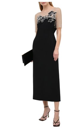 Женское шерстяное платье OSCAR DE LA RENTA черного цвета по цене 487000 руб., арт. 20PE671DSW | Фото 2 Женское шерстяное платье OSCAR DE LA RENTA черного цвета, арт. 20PE671DSW | Фото 2