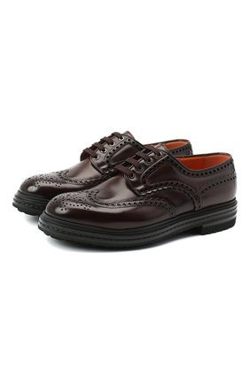Мужской кожаные дерби SANTONI темно-коричневого цвета по цене 49950 руб., арт. MGMI17405JK3ZMMCT50 | Фото 1 Мужской кожаные дерби SANTONI темно-коричневого цвета, арт. MGMI17405JK3ZMMCT50 | Фото 1