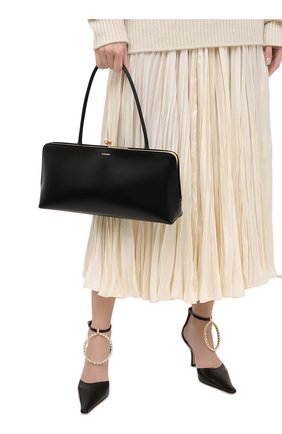 Женская сумка goji JIL SANDER черного цвета по цене 136500 руб., арт. JSWR852461-WRB00080N | Фото 2 Женская сумка goji JIL SANDER черного цвета, арт. JSWR852461-WRB00080N | Фото 2 (Сумки-технические: Сумки top-handle; Материал: Натуральная кожа; Размер: large)
