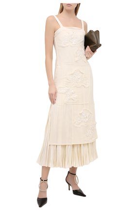 Женское шелковое платье JIL SANDER белого цвета по цене 352500 руб., арт. JSWR506956-WR292900B | Фото 2 Женское шелковое платье JIL SANDER белого цвета, арт. JSWR506956-WR292900B | Фото 2