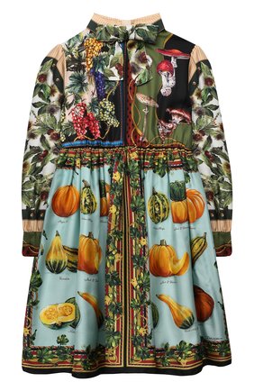 Детское шелковое платье DOLCE & GABBANA разноцветного цвета по цене 69950 руб., арт. L52D03/G7XJK/8-14 | Фото 1 Детское шелковое платье DOLCE & GABBANA разноцветного цвета, арт. L52D03/G7XJK/8-14 | Фото 1 (Рукава: Длинные; Материал подклада: Шелк; Материал внешний: Шелк; Ростовка одежда: 10 - 11 лет | 140 - 146см, 12 лет | 152 см, 8 лет | 128 см)
