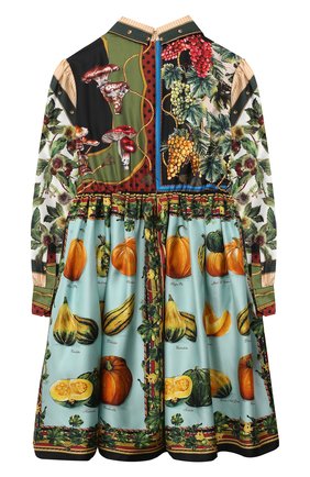 Детское шелковое платье DOLCE & GABBANA разноцветного цвета по цене 69950 руб., арт. L52D03/G7XJK/8-14 | Фото 2 Детское шелковое платье DOLCE & GABBANA разноцветного цвета, арт. L52D03/G7XJK/8-14 | Фото 2 (Рукава: Длинные; Материал подклада: Шелк; Материал внешний: Шелк; Ростовка одежда: 10 - 11 лет | 140 - 146см, 12 лет | 152 см, 8 лет | 128 см)